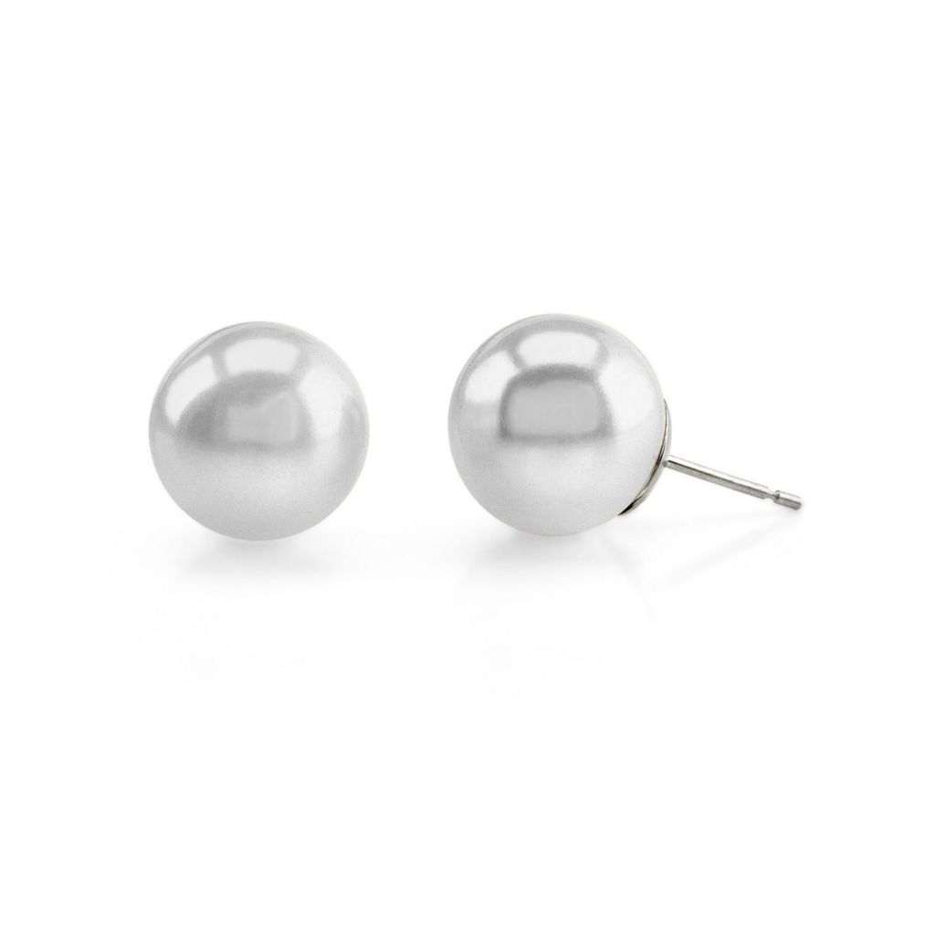 AAA Black Cultured Freshwater Pearl Stud Earrings with 14K Gold Posts Yellow-Gold 